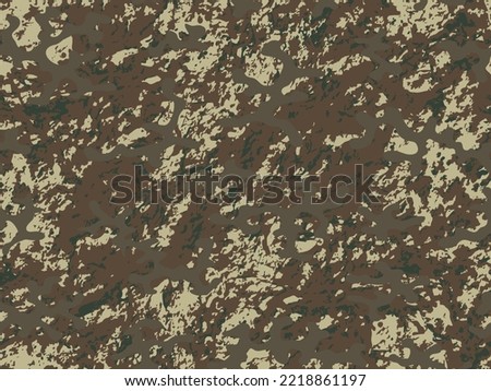 Repeated Green Colorful Vector Army Pattern.  Desert Seamless Graphic Graphic Camo Texture. Dark Seamless Fashion Graphic Military Textile. Repeated Brown Vector Commando Background. 