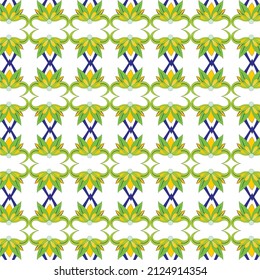 repeated green floral abstract pattern