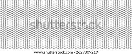 Repeated hexagon shapes pattern. Honeycomb background. Minimalistic print with hexahedrons. Mosaic geometric texture. Tile floor, fence or fishnet surface. Vector graphic illustration.