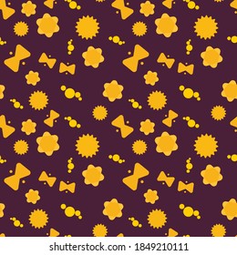 Repeated irregular geometric shapes. Simple girly seamless pattern with uneven circles, triangles and squares.