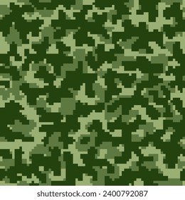 Patrón repetido de comando de vectores de moda de Khaki.  Diseño gráfico gráfico sin foco negro. Tela de camuflaje de color pixel de color repetido del desierto. Textil del Ejército Digital Beige. 
