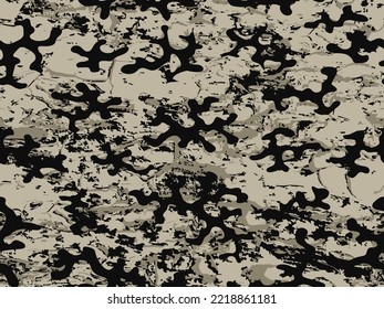 Repeated Khaki War Vector Army Texture.  Dark Seamless Colorful Graphic Military Art. Beige Repeated Color Graphic Combat Background. Seamless Brown Vector Camouflage Wallpaper. 