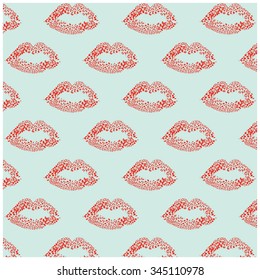 Repeated lip background illustration