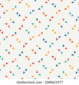 Repeated mini triangles minimalist background. Simple abstract wallpaper. Seamless surface pattern design with geometric figures. Modern style digital paper, textile print, page fill. Vector art