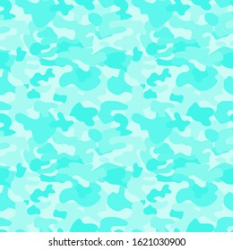 Repeated mint camouflage spots. Cute romantic seamless pattern for girls, women, ladies, grandmothers. Vector illustration for wear fashion, apparel, tee, t-shirt, greeting card, home decor, wrapping