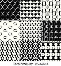 repeated monochromatic geometric pattern set