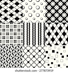 repeated monochromatic geometric pattern set