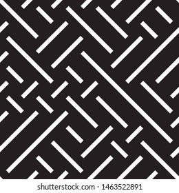Repeated monochrome pattern. Vector seamless pattern. Modern stylish texture. Monochrome geometric pattern with stripes.