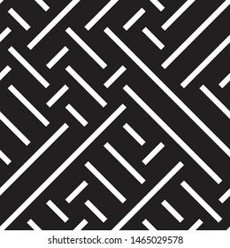 Repeated monochrome pattern. Vector seamless pattern. Modern stylish texture. Monochrome geometric pattern with stripes.