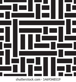 Repeated monochrome pattern. Vector seamless pattern. Modern stylish texture. Monochrome geometric pattern with stripes.