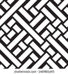 Repeated monochrome pattern. Vector seamless pattern. Modern stylish texture. Monochrome geometric pattern with stripes.