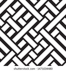 Repeated monochrome pattern. Vector seamless pattern. Modern stylish texture. Monochrome geometric pattern with stripes.