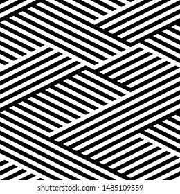 Repeated monochrome pattern. Vector seamless pattern. Modern stylish texture. Monochrome geometric pattern with stripes.