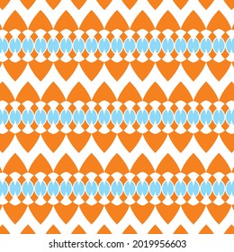 repeated orange abstract pattern in white