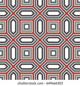 Repeated outline squares abstract background. Minimalist seamless surface pattern with geometric ornament. Simple modern print. Checkered wallpaper. Vector art