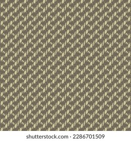 Repeated pattern, in brown and beige, with oblique stripes superimposed on other vertical stripes. Textile design for blankets, bed covers, some clothing items. Striped background.