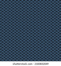 Repeated pattern made of arrowhead marks drawn in black on a blue flat surface. Background with sharp scales. Wallpaper texture.