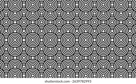Repeated pattern of overlapping concentric circles