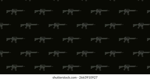Patrón repetido de rifles sobre un fondo oscuro