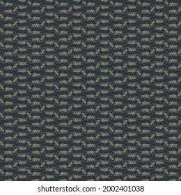 Repeated pattern in shades of blue, with mesh made of rough fiber. Upholstery fabric texture.