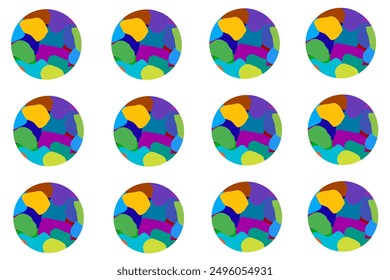 Repeated pattern of watercolor balls on a white background, vector stock
