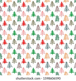 repeated pine trees for christmas seamless