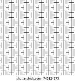 Repeated puzzle figures background. Seamless surface pattern design with mosaic ornament. Ethnic embroidery motif. Grid wallpaper. Digital paper for page fills, web designing, textile print. Vector.