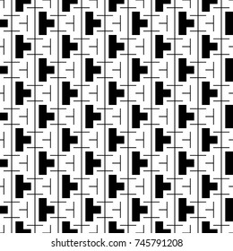 Repeated puzzle figures background. Seamless surface pattern design with mosaic ornament. Ethnic embroidery motif. Grid wallpaper. Digital paper for page fills, web designing, textile print. Vector.