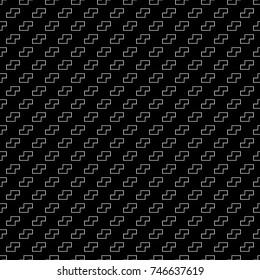Repeated puzzle figures background. Seamless surface pattern design with mosaic ornament. Ethnic embroidery motif. Grid wallpaper. Digital paper for page fills, web designing, textile print. Vector.