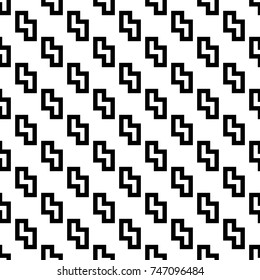 Repeated puzzle figures background. Seamless surface pattern design with mosaic ornament. Ethnic embroidery motif. Grid wallpaper. Digital paper for page fills, web designing, textile print. Vector.