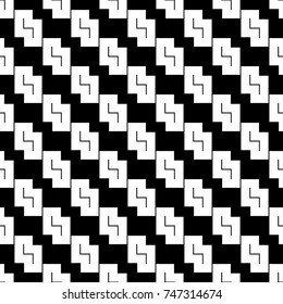 Repeated puzzle figures background. Seamless surface pattern design with mosaic ornament. Ethnic embroidery motif. Grid wallpaper. Digital paper for page fills, web designing, textile print. Vector.