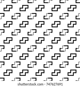 Repeated puzzle figures background. Seamless surface pattern design with mosaic ornament. Ethnic embroidery motif. Grid wallpaper. Digital paper for page fills, web designing, textile print. Vector.