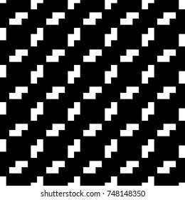 Repeated puzzle figures background. Seamless surface pattern design with mosaic ornament. Ethnic embroidery motif. Grid wallpaper. Digital paper for page fills, web designing, textile print. Vector.