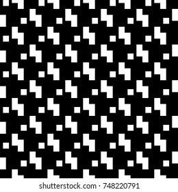 Repeated puzzle figures background. Seamless surface pattern design with mosaic ornament. Ethnic embroidery motif. Grid wallpaper. Digital paper for page fills, web designing, textile print. Vector.