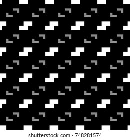 Repeated puzzle figures background. Seamless surface pattern design with mosaic ornament. Ethnic embroidery motif. Grid wallpaper. Digital paper for page fills, web designing, textile print. Vector.