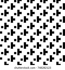 Repeated puzzle figures background. Seamless surface pattern design with mosaic ornament. Ethnic embroidery motif. Grid wallpaper. Digital paper for page fills, web designing, textile print. Vector.