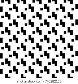 Repeated puzzle figures background. Seamless surface pattern design with mosaic ornament. Ethnic embroidery motif. Grid wallpaper. Digital paper for page fills, web designing, textile print. Vector.