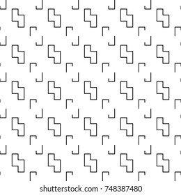 Repeated puzzle figures background. Seamless surface pattern design with mosaic ornament. Ethnic embroidery motif. Grid wallpaper. Digital paper for page fills, web designing, textile print. Vector.