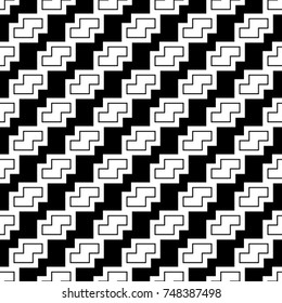 Repeated puzzle figures background. Seamless surface pattern design with mosaic ornament. Ethnic embroidery motif. Grid wallpaper. Digital paper for page fills, web designing, textile print. Vector.