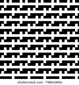 Repeated puzzle figures background. Seamless surface pattern design with mosaic ornament. Ethnic embroidery motif. Grid wallpaper. Digital paper for page fills, web designing, textile print. Vector.