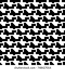 Repeated puzzle figures background. Seamless surface pattern design with mosaic ornament. Ethnic embroidery motif. Grid wallpaper. Digital paper for page fills, web designing, textile print. Vector.