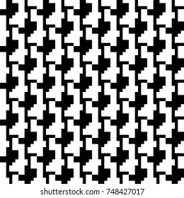 Repeated puzzle figures background. Seamless surface pattern design with mosaic ornament. Ethnic embroidery motif. Grid wallpaper. Digital paper for page fills, web designing, textile print. Vector.