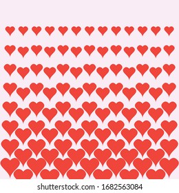 Repeated Red Hearts Simple Background