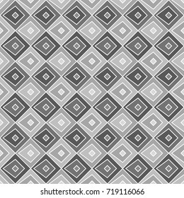Repeated rhombuses, kites, diamonds background. Ethnic wallpaper. Seamless surface pattern design with checks ornament. Checkered motif. Digital paper for textile print, web designing. Vector art.