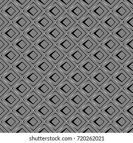 Repeated rhombuses, kites, diamonds background. Ethnic wallpaper. Seamless surface pattern design with scales ornament. Ornamental motif. Digital paper for textile print, web designing. Vector art.