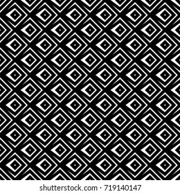 Repeated rhombuses, kites, diamonds, brackets background. Ethnic wallpaper. Seamless surface pattern design with scales ornament. Ornamental motif. Digital paper for textile print, web. Vector art.