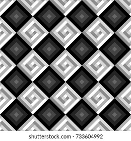 Repeated rhombuses and strokes ornamental background. Diamonds and stripes wallpaper. Ethnic seamless surface pattern design with geometric figures. Tribal embroidery motif. Digital paper, page fill.