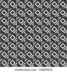 Repeated rhombuses and strokes ornamental background. Diamonds and stripes wallpaper. Ethnic seamless surface pattern design with geometric figures. Tribal embroidery motif. Digital paper, page fill.