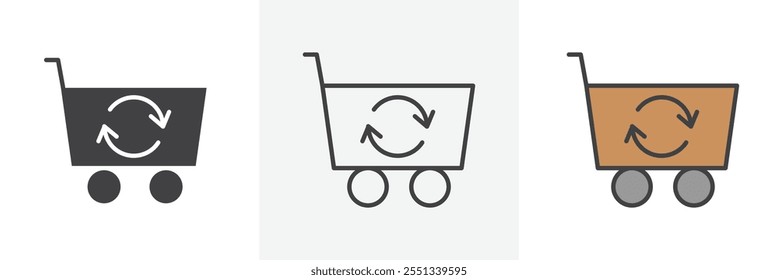 Paquete de iconos de ventas repetidas. Ilustración vectorial. EPS10