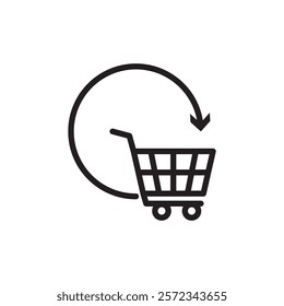 Repeated sales icon Vector flat thin line illustration